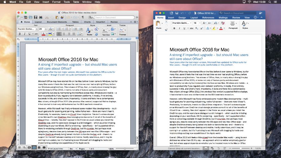 office 2016 for mac and windows